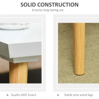 HOMCOM Coffee Table with Tray Top, Nordic Center Table with Pine Wood Legs, Rectangle Coffee Tables for Living Room, White(m-5)