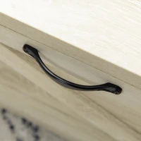 HOMCOM Farmhouse Coffee Table with Storage and Drawer, Rustic Coffee Table for Living Room, Open Shelf, Pale Oak(m-8)