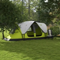 Outsunny Camping Tent for 6-8 Man with 2000mm Waterproof Rainfly and Carry Bag for Fishing Hiking Festival, Green(m-8)