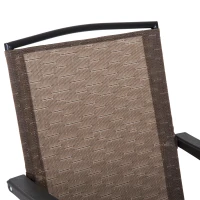 Outsunny Folding Outdoor Bistro Set, Patio Table and Chairs with Reclining Backrest and Round Dining Table, Brown(m-9)