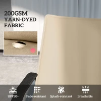 Outsunny Foldable Chaise Lounge Cushion Set of 2, Outdoor Lounge Chair Cushion Set, UPF50+ 200gsm Fabric, 76" x 23", Beige(m-4)