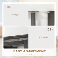 HOMCOM Extendable Dining Table, Expandable Kitchen Table for Small Spaces, Seats up to 6 People, Grey(m-5)