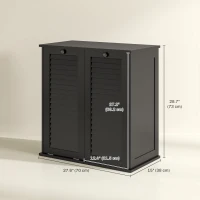 HOMCOM Tilt Out Laundry Cabinet, Laundry Basket Cabinet with 2 Baskets and 2 Louvered Doors, Black(m-3)