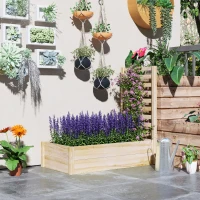 Outsunny Wood Planter Box with Trellis for Climbing Plants, Raised Garden Bed for Outdoor Flowers Herbs, 91"x24"x43", Natural(m-8)