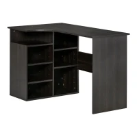 HOMCOM 47.25" L-Shaped Computer Desk, Writing Desk, Corner Desk with Storage Shelves for Home Office, Study, Black(m-11)