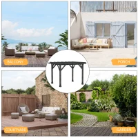 Outsunny 12' x 10' Patio Pergola, Weather-Resistant Cedar Wood, Backyard Cover for Porch Party, Grape Garden, Vineyard, Ivy Vine, or Climbing Plants, Black(m-6)