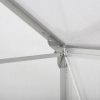 Outsunny 6' x 4' Hobby Greenhouse, Walk-in Polycarbonate Hot House Kit with Aluminum Frame, Sliding Door, Roof Vent, Silver(m-8)
