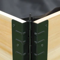 Outsunny Foldable Raised Garden Bed, Wooded Elevated Ground Planter Box with Insert Extended Steel Corners, 47 x 31 x 9in, for Vegetables, Flower, Herb(m-8)