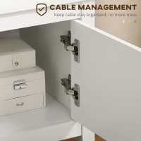 HOMCOM Modern TV Stand for TVs up to 55", TV Bench with Storage Cupboards and Shelves, 47.2" x 16.7" x 19.7", White(m-6)