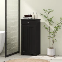 HOMCOM Laundry Hamper Cabinet, Laundry Cabinet with Tilt Out Laundry Basket and Drawer, Black(m-10)