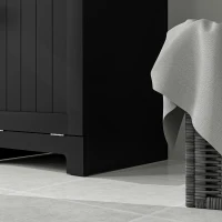 HOMCOM Laundry Hamper Cabinet, Laundry Cabinet with Tilt Out Laundry Basket and Drawer, Black(m-8)