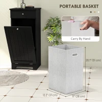 HOMCOM Laundry Hamper Cabinet, Laundry Cabinet with Tilt Out Laundry Basket and Drawer, Black(m-5)