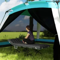 Outsunny 26.8" Wide Folding Bed, Camping Cot for Adults with Mattress, Carry Bag, Max Load 330 LBS, Dark Grey(m-8)