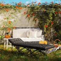 Outsunny 26.4" Wide Folding Bed, Camping Cot for Adults with Mattress, Storage Pocket, Carry Bag, Max Load 330 LBS, Black(m-10)