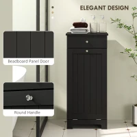 HOMCOM Laundry Hamper Cabinet, Laundry Cabinet with Tilt Out Laundry Basket and Drawer, Black(m-7)
