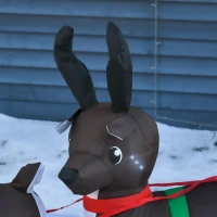 HOMCOM 7ft Christmas Inflatable Santa Claus with Sleigh and Reindeer, Outdoor Blow-Up Yard Decoration with LED Lights Display(m-8)