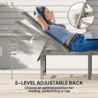 Outsunny Wicker Outdoor Lounge Chair, Rattan Reclining Patio Lounger Tanning Chair with Adjustable Back, Light Grey(m-4)