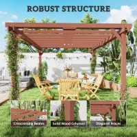 Outsunny 11' x 12.5' Outdoor Wood Pergola with Grape Trellis for Patio, Deck, Backyard, Lawn(m-4)