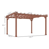 Outsunny 11' x 12.5' Outdoor Wood Pergola with Grape Trellis for Patio, Deck, Backyard, Lawn(m-3)