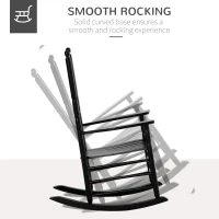 Outsunny Wooden Outdoor Rocking Chair, Patio Rocking Chair with Slatted High Back and Armrests for Porch, Garden, Lawn, Black(m-4)