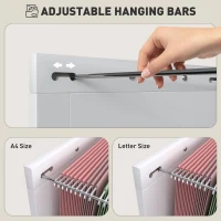 HOMCOM Vertical File Cabinet with 3 Drawers, Rustic Farmhouse Office Storage Cabinet for A4, Letter Size, Distressed White(m-6)