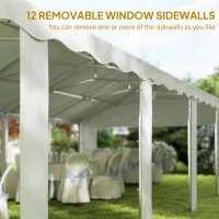 Outsunny 20' x 40' Party Tent, Outdoor Canopy Tent with Removable Sidewalls, 12 Windows for Parties, Wedding, Events, BBQ, White(m-5)