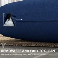 Outsunny 2 Seat Patio Furniture Cushions, 46x26x5 in, Thick Outdoor Loveseat Cushion Set with Removable Cover, Fade-Resistant Replacement Cushions for Outdoor Furniture, Couch, Bench, Swing, Navy Blue(m-6)