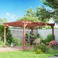 Outsunny 11' x 12.5' Outdoor Wood Pergola with Grape Trellis for Patio, Deck, Backyard, Lawn(m-10)