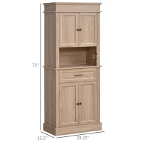 HOMCOM Traditional Buffet with Hutch, Freestanding Kitchen Pantry Storage Cabinet with Doors and Drawer, Adjustable Shelving, Oak(m-3)