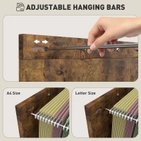 HOMCOM Vertical File Cabinet with 3 Drawers, Rustic Farmhouse Office Storage Cabinet for A4, Letter Size, Rustic Brown(m-6)