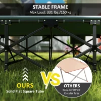 Outsunny 26.4" Wide Folding Bed, Camping Cot for Adults with Cushion, Storage Pocket, Max Load 330 LBS, Grey(m-6)