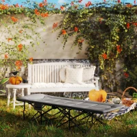 Outsunny 26.4" Wide Folding Bed, Camping Cot for Adults with Cushion, Storage Pocket, Max Load 330 LBS, Grey(m-10)