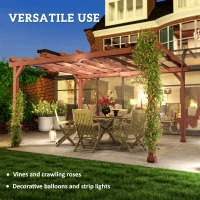 Outsunny 11' x 12.5' Outdoor Wood Pergola with Grape Trellis for Patio, Deck, Backyard, Lawn(m-6)