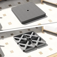 Outsunny 4 Piece Offset Umbrella Base Weight for 176 lbs Sand Heavy Duty Outdoor Weights for Umbrella Stand, Black(m-7)