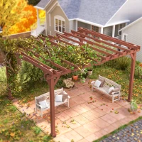 Outsunny 11' x 12.5' Outdoor Wood Pergola with Grape Trellis for Patio, Deck, Backyard, Lawn(m-7)