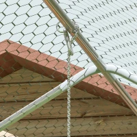 PawHut Metal Chicken Run w/ Waterproof & Anti-UV Cover, Feeding Door, Hanging Feeder, for 24-30 Chickens, 9.8' x 26.2' x 6.4'(m-9)