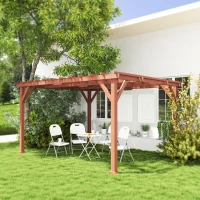 Outsunny 11' x 12.5' Outdoor Wood Pergola with Grape Trellis for Patio, Deck, Backyard, Lawn(m-9)