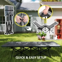 Outsunny 26.4" Wide Folding Bed, Camping Cot for Adults with Cushion, Storage Pocket, Max Load 330 LBS, Grey(m-7)