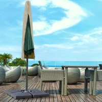 Outsunny Garden Parasol Cover, Outdoor Cantilever Umbrella Cover with Zipper, Khaki(m-8)