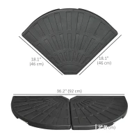 Outsunny 2-Piece Umbrella Weights for Cantilever Parasols with Handles, Heavy Duty Parasol Base Weights for Cross Base, Black(m-3)