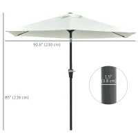 Outsunny Patio Sun Umbrella, Outdoor Parasol with 6 Ribs, Cream White(m-3)