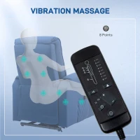 HOMCOM Lift Chair for Elderly, Massage Recliner Chair with 8 Vibration Points, Footrest, Remote Control, Side Pockets Dark Blue(m-5)