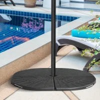 Outsunny 2-Piece Umbrella Weights for Cantilever Parasols with Handles, Heavy Duty Parasol Base Weights for Cross Base, Black(m-8)