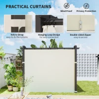 Outsunny Metal Pergola with Sliding Roof Canopy, Retractable Pergola Canopy, 10' x 10', Beige(m-6)