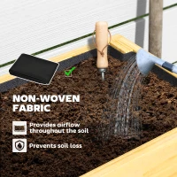 Outsunny Raised Garden Bed with Legs, Elevated Box Planter with Storage Shelf, Bed Liner for Backyard Patio, Natural Wood(m-6)