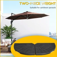 Outsunny 2-Piece Umbrella Weights for Cantilever Parasols with Handles, Heavy Duty Parasol Base Weights for Cross Base, Black(m-4)