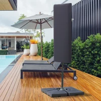 Outsunny Garden Parasol Cover, Outdoor Cantilever Umbrella Cover with Zipper, Dark Grey(m-8)