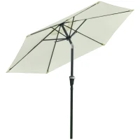 Outsunny Patio Sun Umbrella, Outdoor Parasol with 6 Ribs, Cream White(m-11)