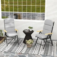 Outsunny Outdoor Seat Cushion with Back, Outdoor Chair Cushion with Ties and Adjustable Strap, UPF 20+Non-Slip Patio Cushion Replacement for Outdoor Chair, Light Grey(m-9)