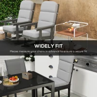 Outsunny Outdoor Seat Cushion with Back, Outdoor Chair Cushion with Ties and Adjustable Strap, UPF 20+Non-Slip Patio Cushion Replacement for Outdoor Chair, Light Grey(m-7)